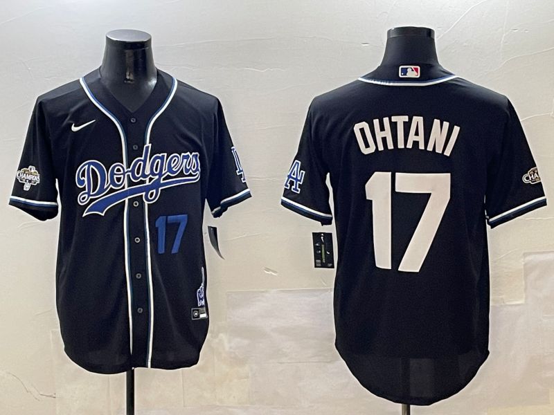 Men Los Angeles Dodgers 17 Ohtani Black Fashion Game 2025 Nike MLB Jersey style 3065